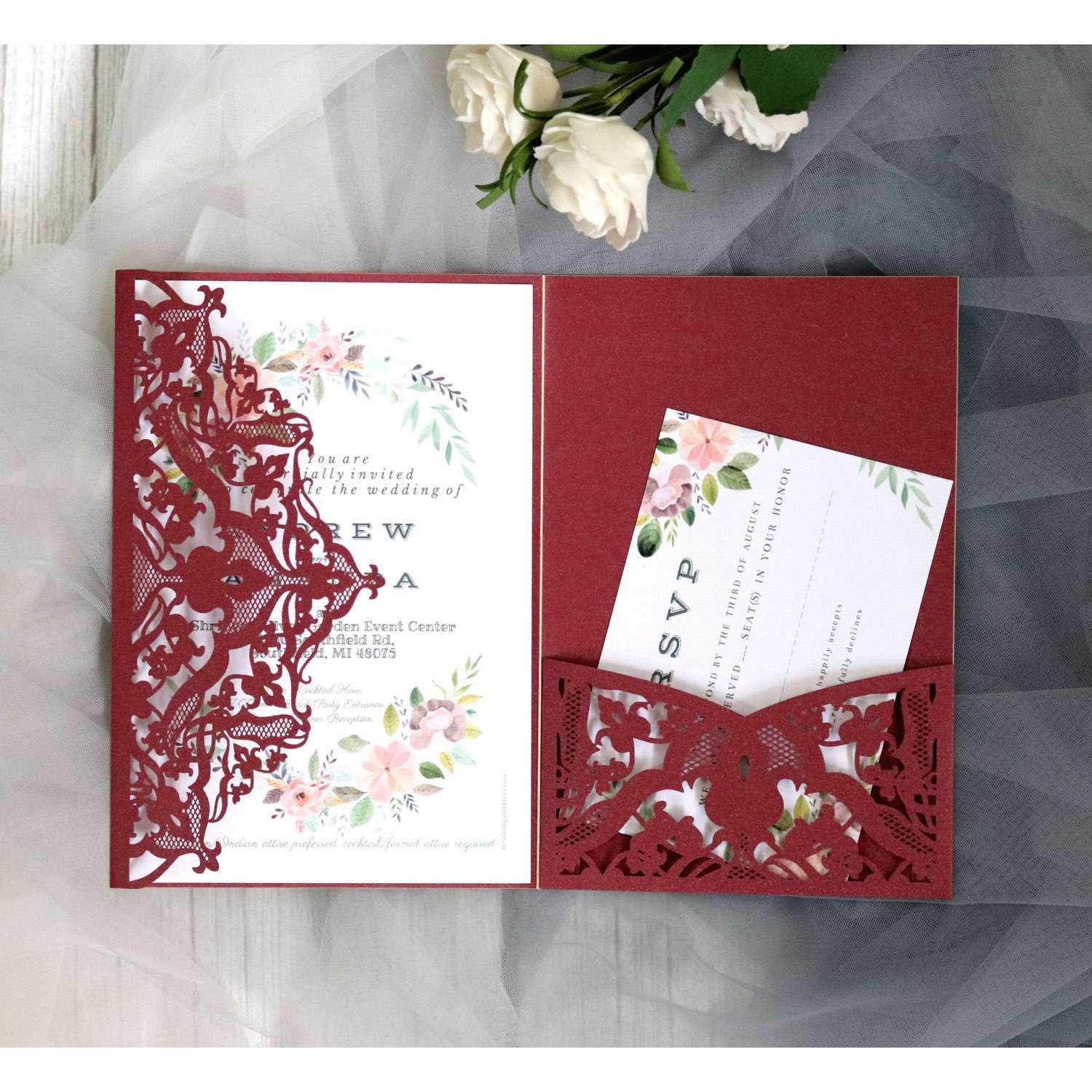 Christmas Invitation Thanksgiving Day Greeting Card New Laser Wedding Card